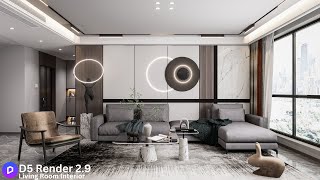 How to Create Living Room Interior Design in D5 Render | Beginner Tutorial