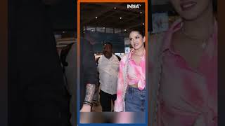 Sunny Leone with husband Daniel Weber spotted at airport #sunnyleone #danielwebe