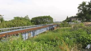 磐越東線新緑号　橋通過　（撮影：福島県いわき市小川町）