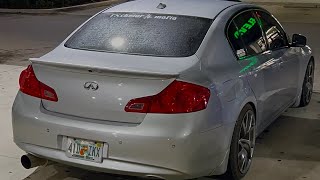 2013 Infiniti g37 with isr single exit, isr y pipe and berk resonated test pipes (BEST G37 EXHAUST)