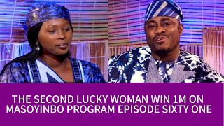 THE SECOND LUCKY WOMAN WIN 1M ON MASOYINBO PROGRAM EPISODE SIXTY ONE#yorubalanguage#masoyinbo#funny