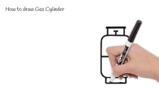 How to draw simple Gas Cylinder within 1 minute - part 99