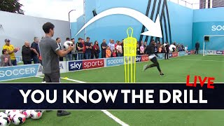 Over the shoulder volley challenge! | You Know The Drill Live | Darren Bent & Jimmy Bullard