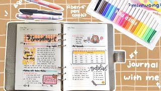 Ý tưởng trang trí sổ với bộ bút Fiber Pen Colokit 20 màu | no stickers, washi tape, photos,...