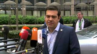 Euro summit: Arrival and doorstep by Greek Prime Minister Alexis Tsipras