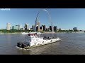 the m v a steve crowley passing the gateway arch southbound light boat