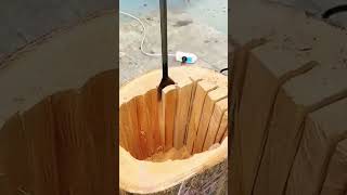 Efficient Wooden Beehive Construction Using an Electric Curved Shovel