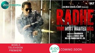 Radhe World Television Premiere| Zee Cinema| Coming Soon