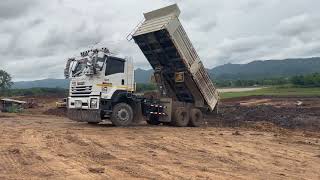 งานขุดลอกอ่างเก็บน้ำร่องสัก ต.หนองหล่ม อ.ดอกคำใต้ จ.พะเยา excavator and trucks  EP.18