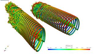 [YALES2] LES of a Wind Turbine in two different wind conditions (30° yaw vs direct wind)