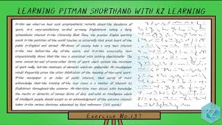 Pitman Shorthand - Exercise No.137 Dictation (70 WPM) - KZ Learning