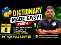 Python Dictionary Full Tutorial 🐍 | Part 1 | Lecture 8 | All Methods Explained