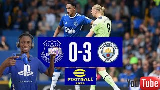 EVERTON 0-3 MAN CITY | on Efootball mobile 2023 playing with a controller
