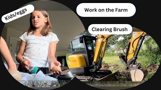 Farm chores and more brush before and after