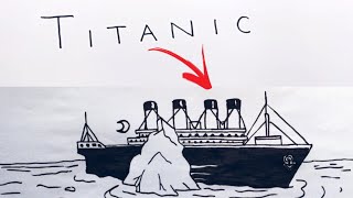 🔴very easy/How to turn word Titanic into a ship/ टाइटैनिक जहाज  का चित्र कैसे बनाएं/ art video