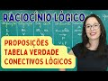 RACIOCÍNIO LÓGICO - PROPOSIÇÕES E TABELA VERDADE - Professora Angela Matemática