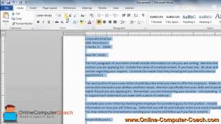 OnlineComputerCoach Video 1: Microsoft Words 2010 Fundamentals (E-learning course Sample)