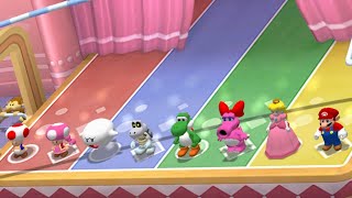 Mario Party 7 - Toad Toadette Boo Dry Bones Yoshi Birdo Peach Mario - 8 Player Ice Battle (Brutal)