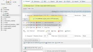 Delete a Record in MySQL Using PHPMyAdmin