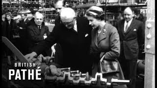 Queen And Duke At Jaguar Car Factory (1956)