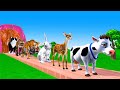 Paint & Animals Cow,Gorilla,Elephant,Lion,Tiger,Dinosaur, Fountain Crossing Transformation Cartoon