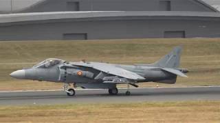 The full show of the Harrier Jump Jet at the Farnborough Air Show, July 2018