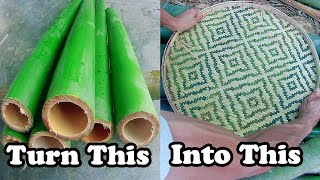 Processing bamboo wood into useful handicraft product丨Traditional weaving art