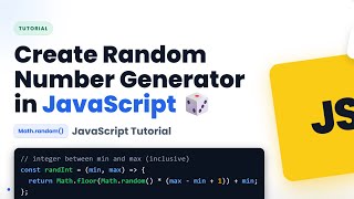 Create Random Number Generator in JavaScript 🎲 | JavaScript Math.random() Tutorial