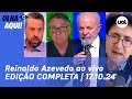 Reinaldo Azevedo ao vivo: Nunes não vai a debate com Boulos; Bolsonaro rebate Valdemar, Lula x bets