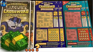 $100K PRIZE GIANT CROSSWORD SCRATCH OFF TICKETS! CAN SHE WIN BIG?