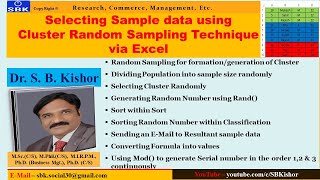 Selecting Sample data using Cluster Random Sampling Technique via Excel