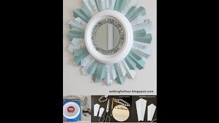 Best Out Of Waste Paper and Mirror Wall decor # 2