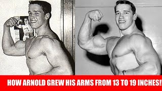 ARNOLD'S FIRST BICEPS ROUTINE! HOW HE GREW HIS ARMS FROM 13 TO 19 INCHES! HOW HE TRAINED IN AUSTRIA!