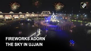 Fireworks adorn the sky after PM Modi inaugurated Phase I of ‘Shri Mahakal Lok’ in Ujjain