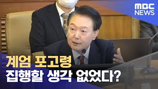 계엄 포고령 집행할 생각 없었다? (2025.01.22/뉴스특보/MBC)