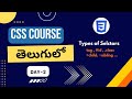 CSS selectors in Telugu | CSS selectors tutorial CSS for beginners in Telugu | CSS selectors in html