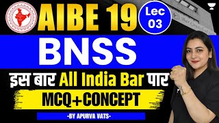 AIBE-19 | BNSS MCQ + Concept | Part-3 | Apurva Vats | Unacademy Judiciary