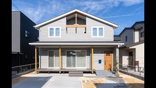 施工実例│カバードポーチがカッコいい！アーリーアメリカンスタイル│一級建築士のオリジナル設計│住まいの創宅