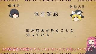 民法を１条から順に解説するよ！　第４４９条　取り消すことができる債務の保証　【民法改正対応】【ゆっくり・VOICEROID解説】