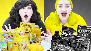 BLACK VS YELLOW FOOD CHALLENGE FOR 24 HOURS | MUKBANG ONLY IN 1 COLOR BY CRAFTY HACKS PLUS