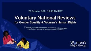 VNRs for Gender Equality and Women's Human Rights - Public Webinar (English)