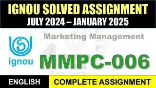 MMPC 006 Solved Assignment 2024-25 || mmpc-006 solved assignment in English || July 2024 to Jan 2025