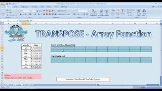 015 Transpose Array Function - Learn advanced Excel Tutorial