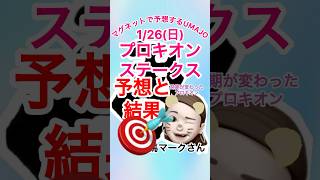 2025/01/26 プロキオンステークス予想と結果　ダート重賞はけっこう簡単です　🤩マグネット競馬予想UMAJO