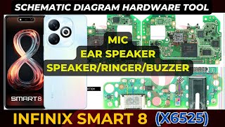 Infinix smart 8 x6525 Speaker / Buzzer / Ringer and Mic problem solution Schematic Diagram | DMR