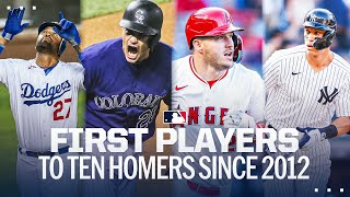 The first players to reach 10 home runs every year since 2012! (Kemp, Trout, Jud