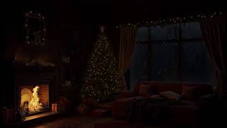 🎄 Christmas by the Fireplace | Immerse Yourself in a Cozy Cabin Amidst the Christmas Snow