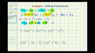 Ex: Adding Polynomials