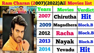 Ram Charan All Movie list (2007) (2022) All Flop and Hit All Movie list Ram Charan Movie Verdict