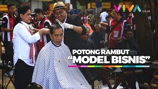 Weits! Jokowi \u0026 Menteri PUPR Potong Rambut Model \